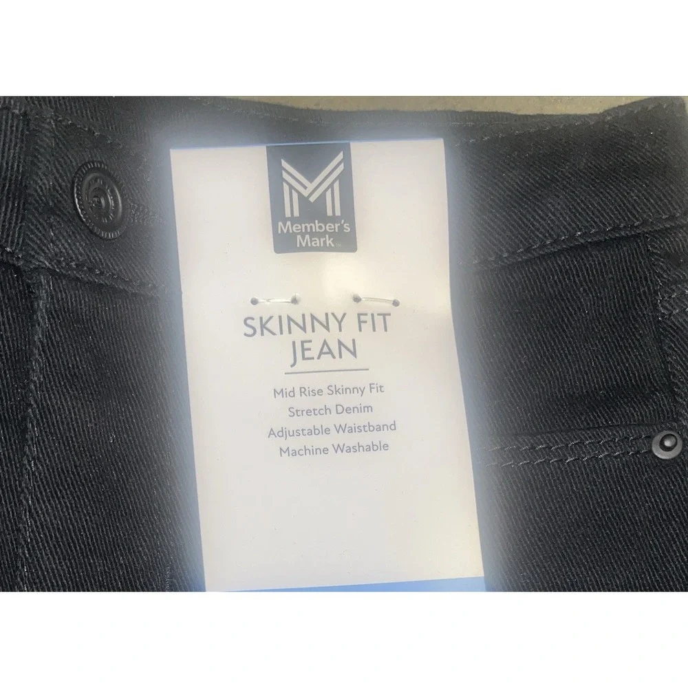 NWT girls black‎ MEMBERS MARK Skinny Fit Jeans Size L 10/12